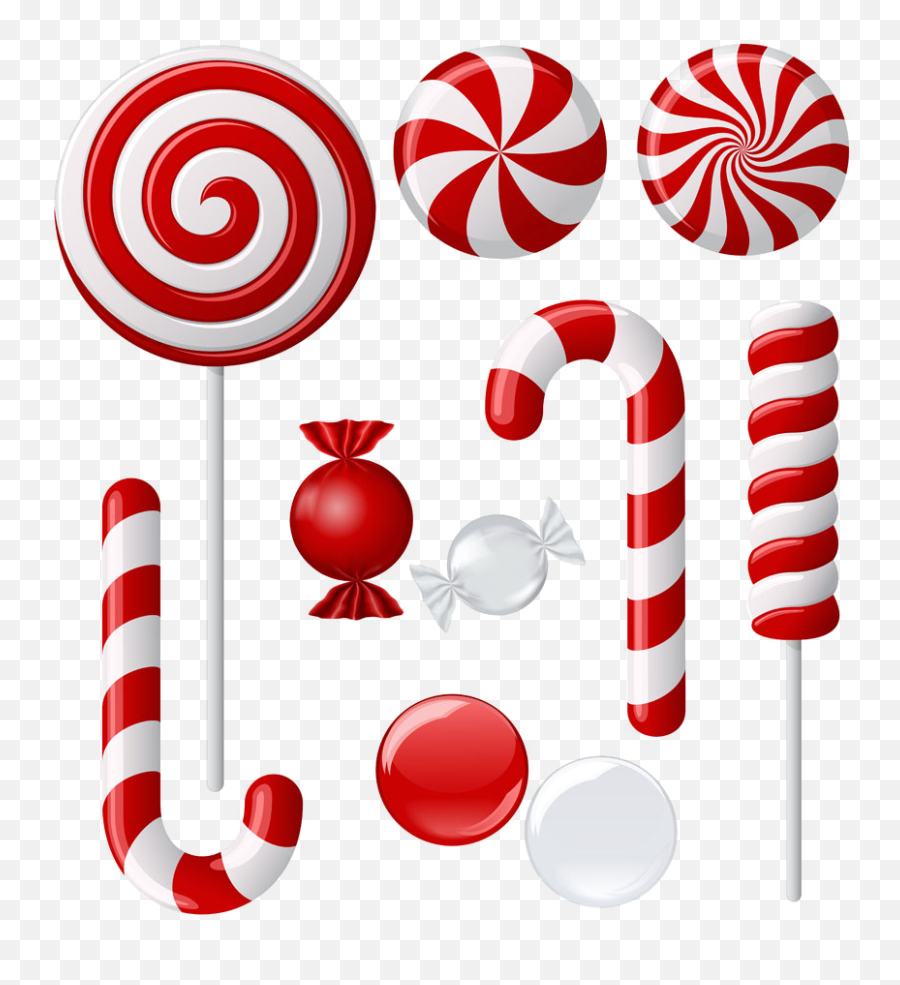 Download Cartoon Candy Canes - Christmas Lollipop Vector Candy Canes And Lollipops Png,Christmas Candy Png