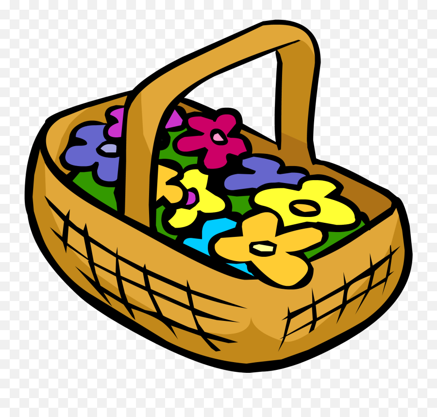 Flower Basket Club Penguin Rewritten Wiki Fandom - Cartoon Basket Of Flowers Png,Basket Png