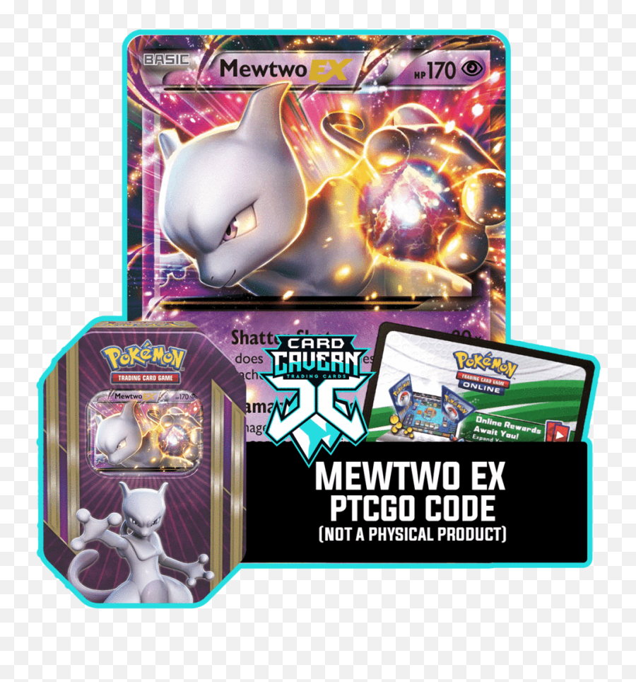 Triple Power Tin Mewtwo Ex - Psychic Staredown Deck Ptcgo Code Carte Pokemon Mewtwo Ex Png,Mewtwo Transparent