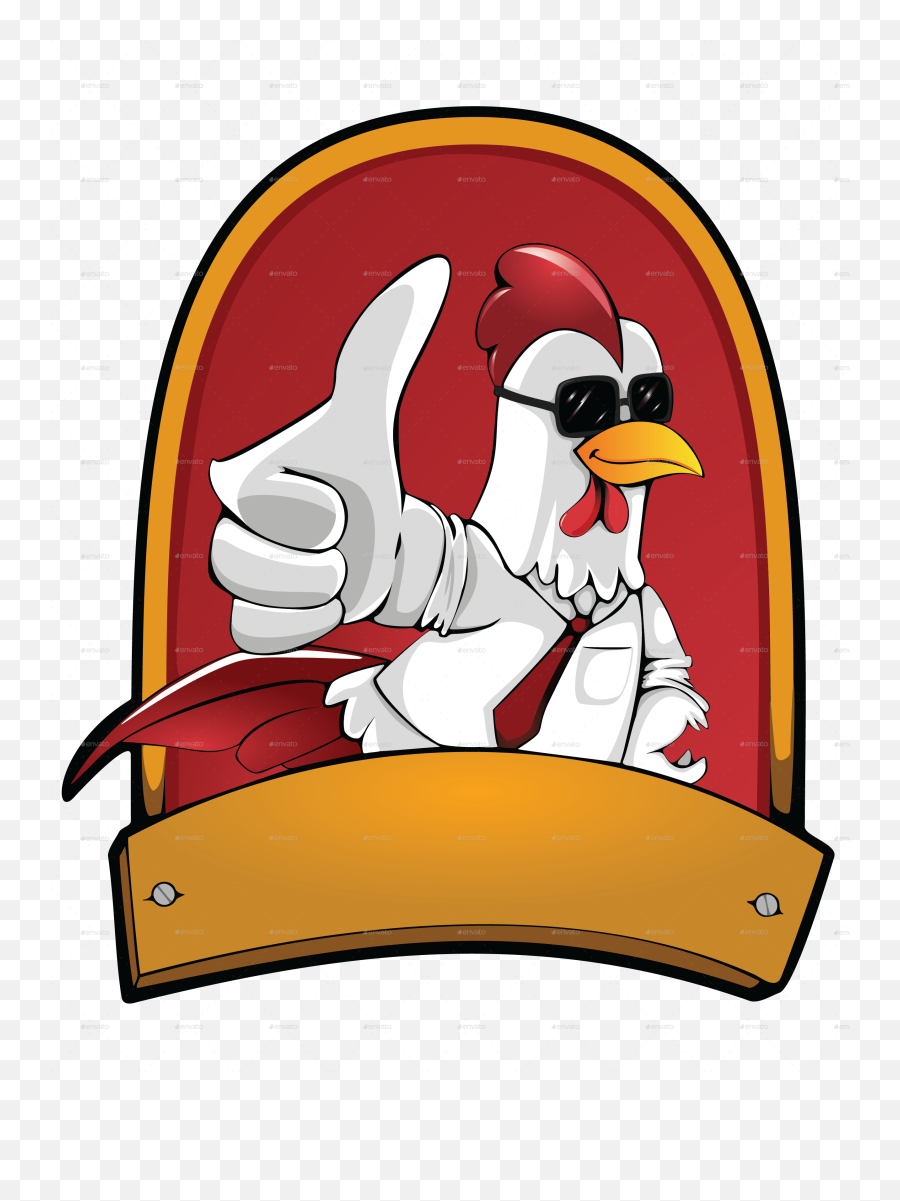 Chicken Boss Vector Label - Fictional Character Png,Chicken Icon Vector