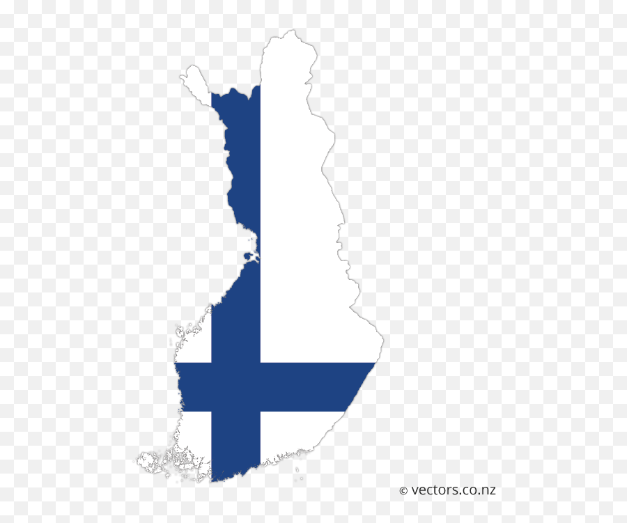 Flag Vector Map Of Finland - Suomi Png,Finland Flag Icon