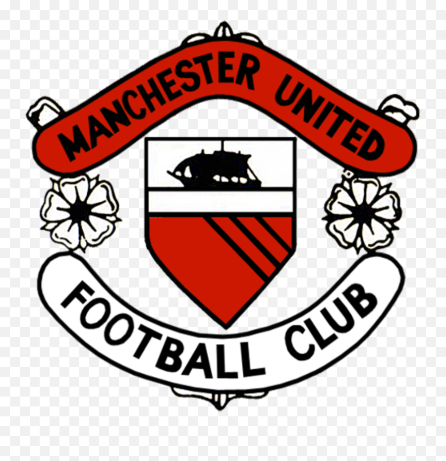 Manchester United First Logo Clipart - Manchester United Logo History Png,Man United Logo