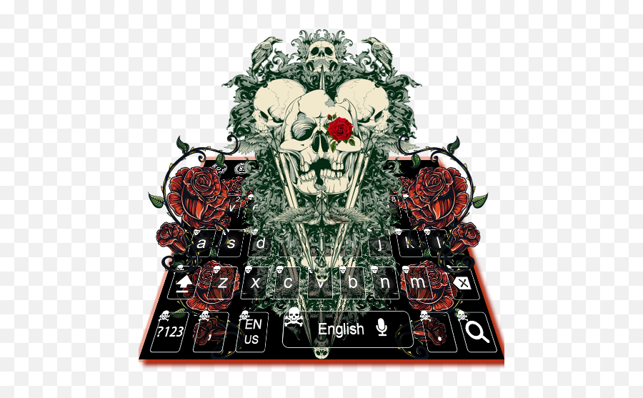 Black Rose Skull Keyboard Apk 10001001 - Download Apk Latest Stickers Png,Black Rose Icon
