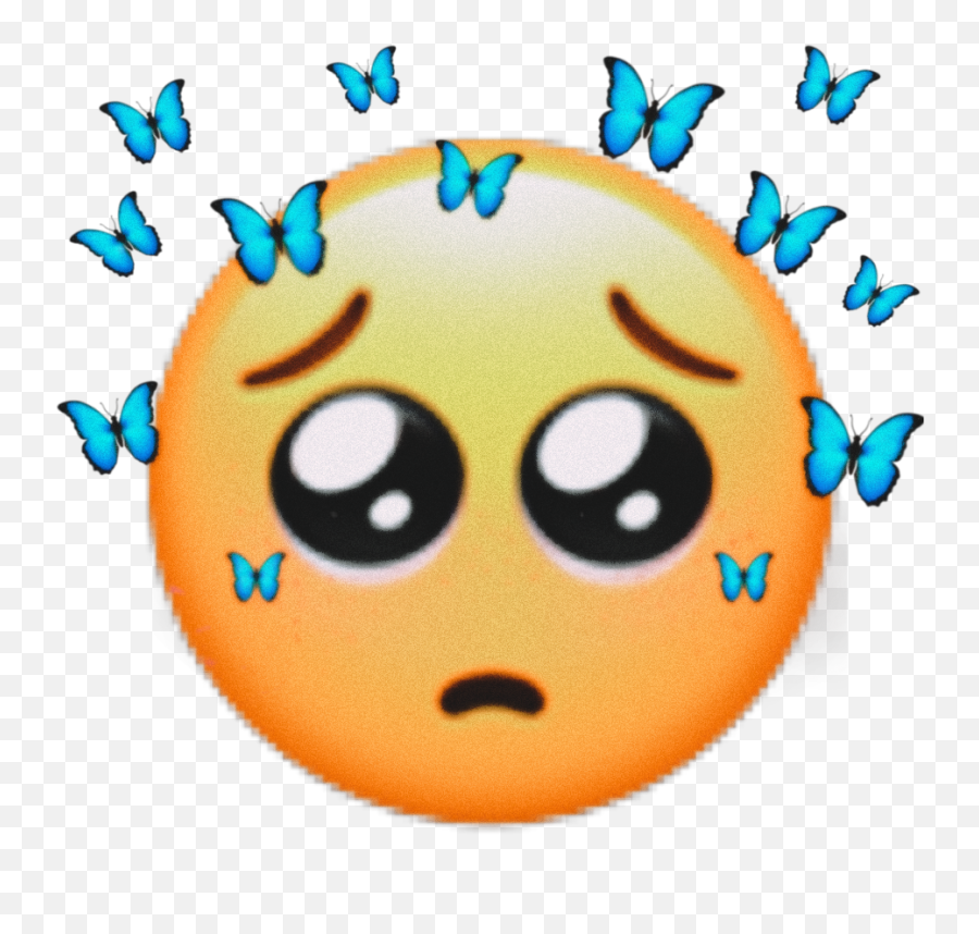 Freetoedit Emojis Sad Butterflies Sticker By Zainabh039 - Happy Png,Sad Youtube Icon