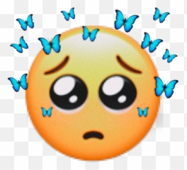 Freetoedit Emojis Sad Butterflies Sticker By Zainabh039 - Happy png