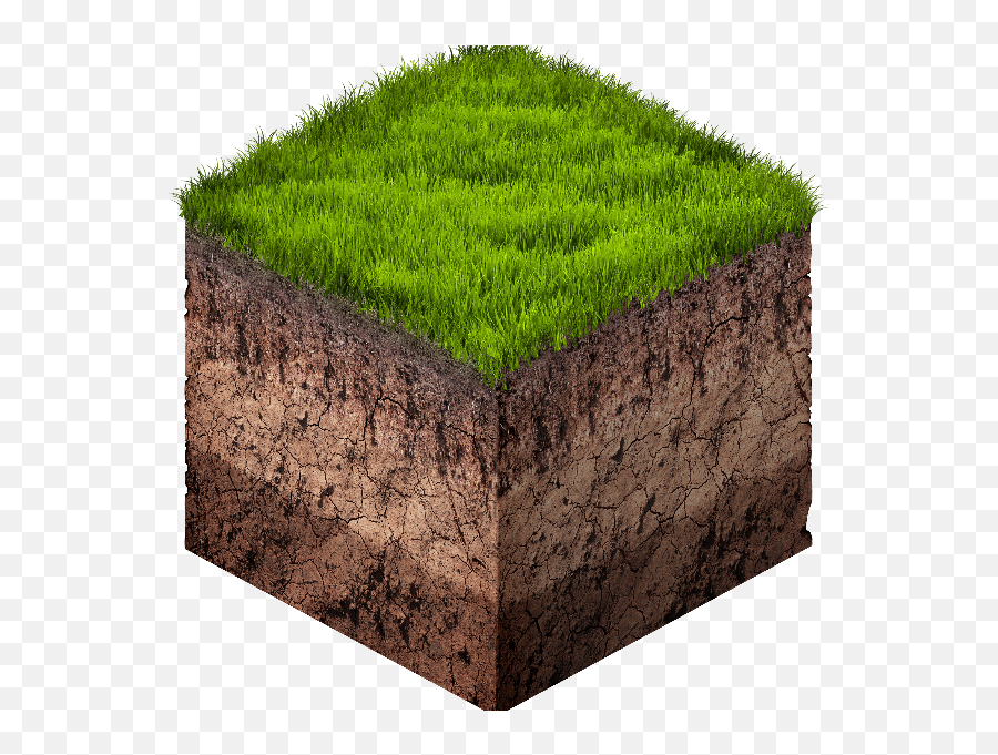 Earth Ground And Grass Cube Cross - Cross Section Of Ground Png,Grass Texture Png