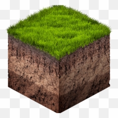 Earth Ground And Grass Cube Cross - Section Of png