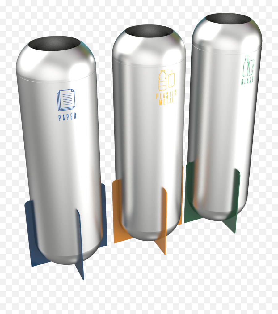 Spika Sst Futuristic Stylish Recycle Bins In Stainless Steel - Futuristic Water Bottle Png,Recycle Bin Png