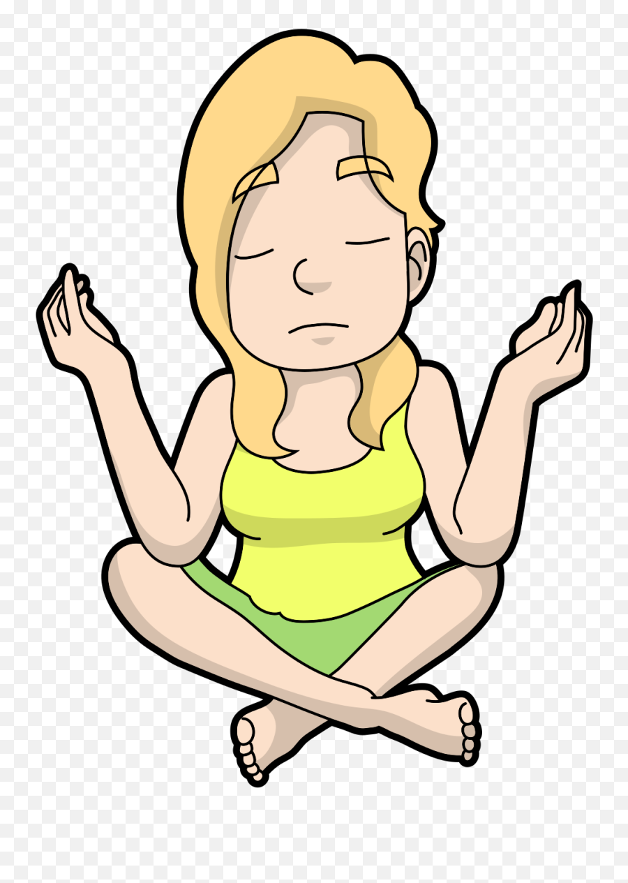 Filecartoon Woman Begins To Meditatesvg - Wikimedia Commons Sitting Png,Meditate Png
