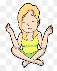 Filecartoon Woman Begins To Meditatesvg - Wikimedia Commons Sitting Png,Meditate Png