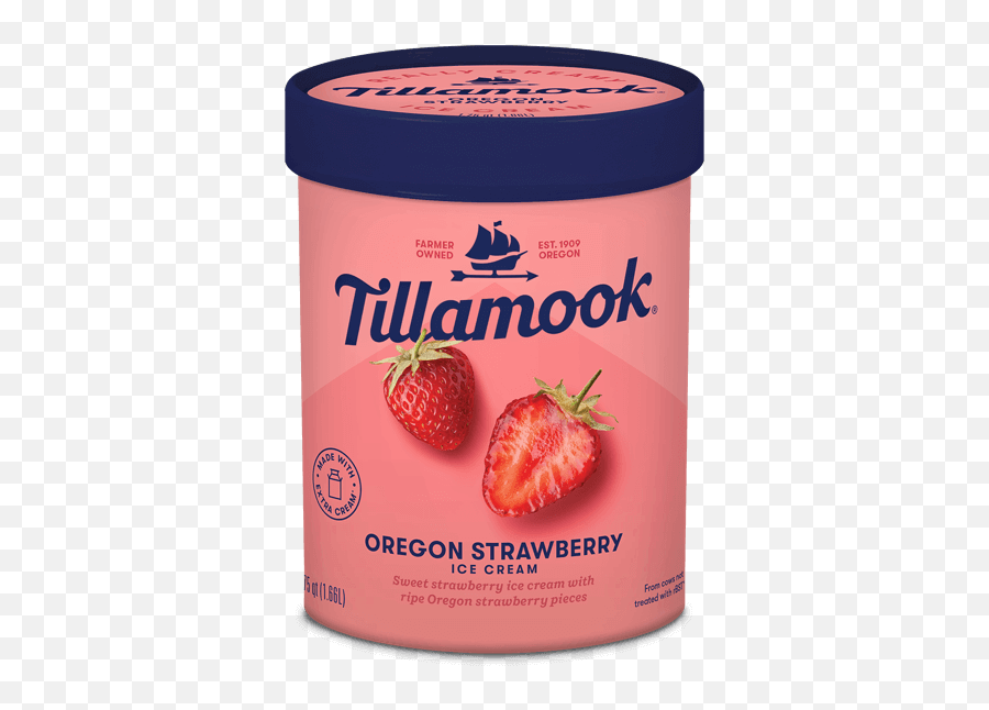 Oregon Strawberry Ice Cream - Tillamook Tillamook Oregon Ice Cream Png,Transparent Strawberry