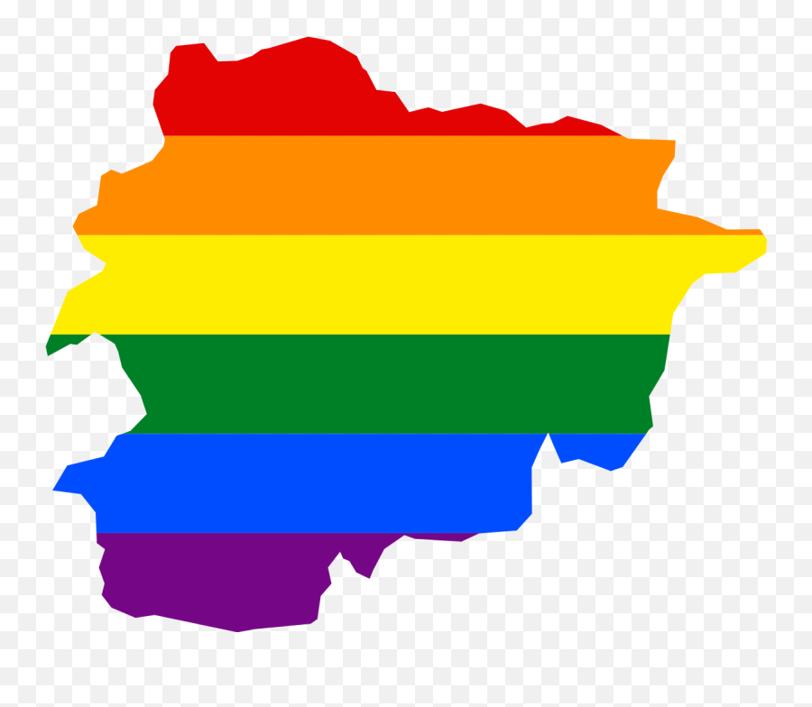 Gay Flag Map Transparent Png Image - Andorra Flag,Gay Flag Png