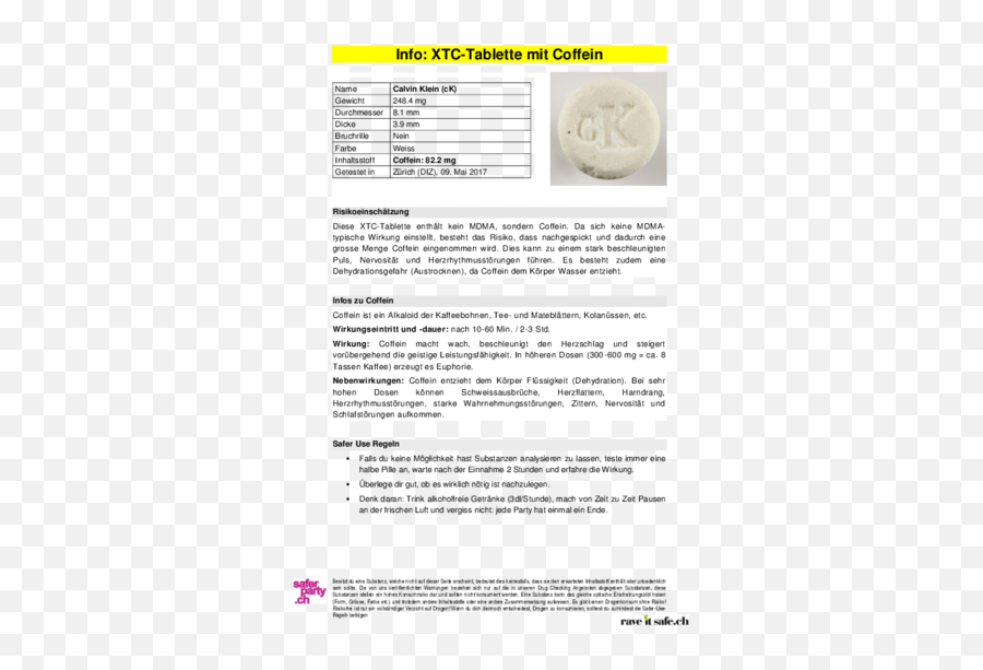 Drugsdataorg Formely Ecstasydata Test Details Result - Document Png,Calvin Klein Logo Png