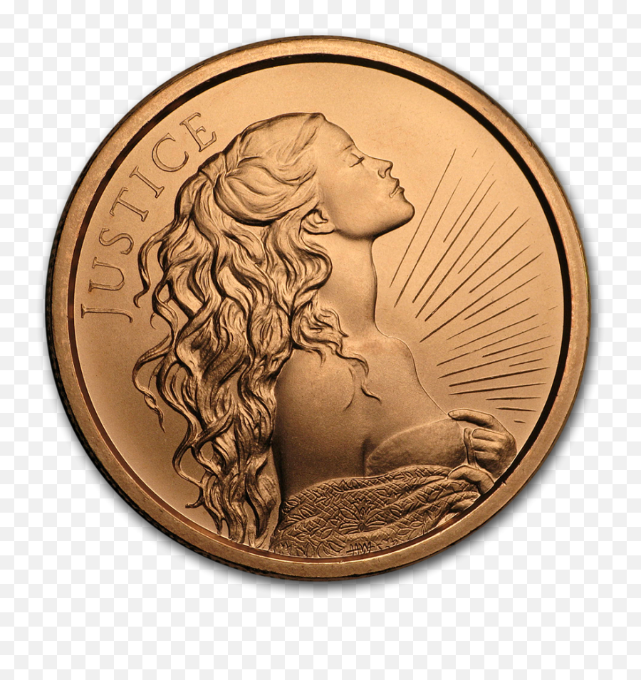 2019 1 Oz Silver Shield Copper Round - Justice Silver Round Freedom Girl Png,Silver Shield Png