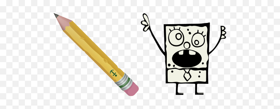Spongebob Doodlebob Cursor - Doodle Bob With Pencil Png,Doodlebob Png