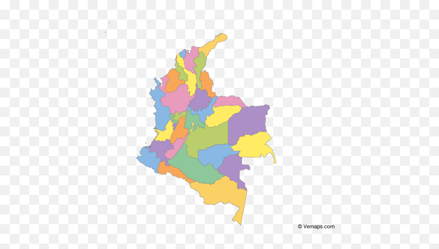 Multicolor Map Of Colombia With - Colombia Free Vector Map Png,Colombian Flag Png