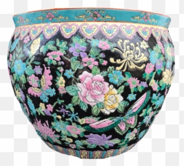Famille Noire Porcelain Jardinière - Flowerpot png