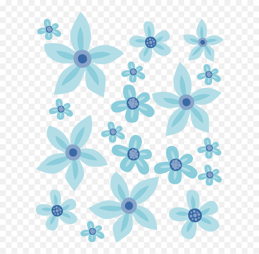 Blue Flowers Bike Decal - Clip Art Png,Blue Flower Transparent