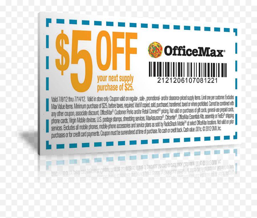 3u201d X 5u201d Coupon Pads Printing - Office Max Png,Officemax Logo