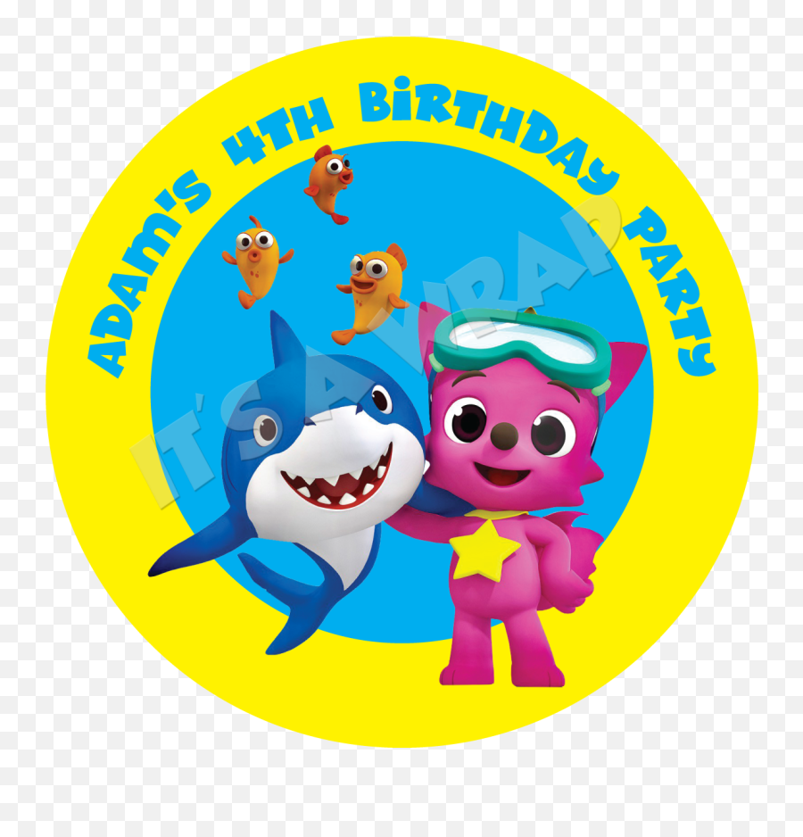 Baby Shark Party Box Stickers - Sticker Besday Baby Shark Png,Baby Shark Png