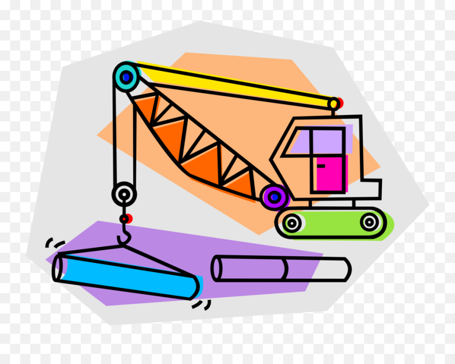 Vector Illustration Of Construction Industry Crane Clipart - Folding Png,Crane Icon Vector