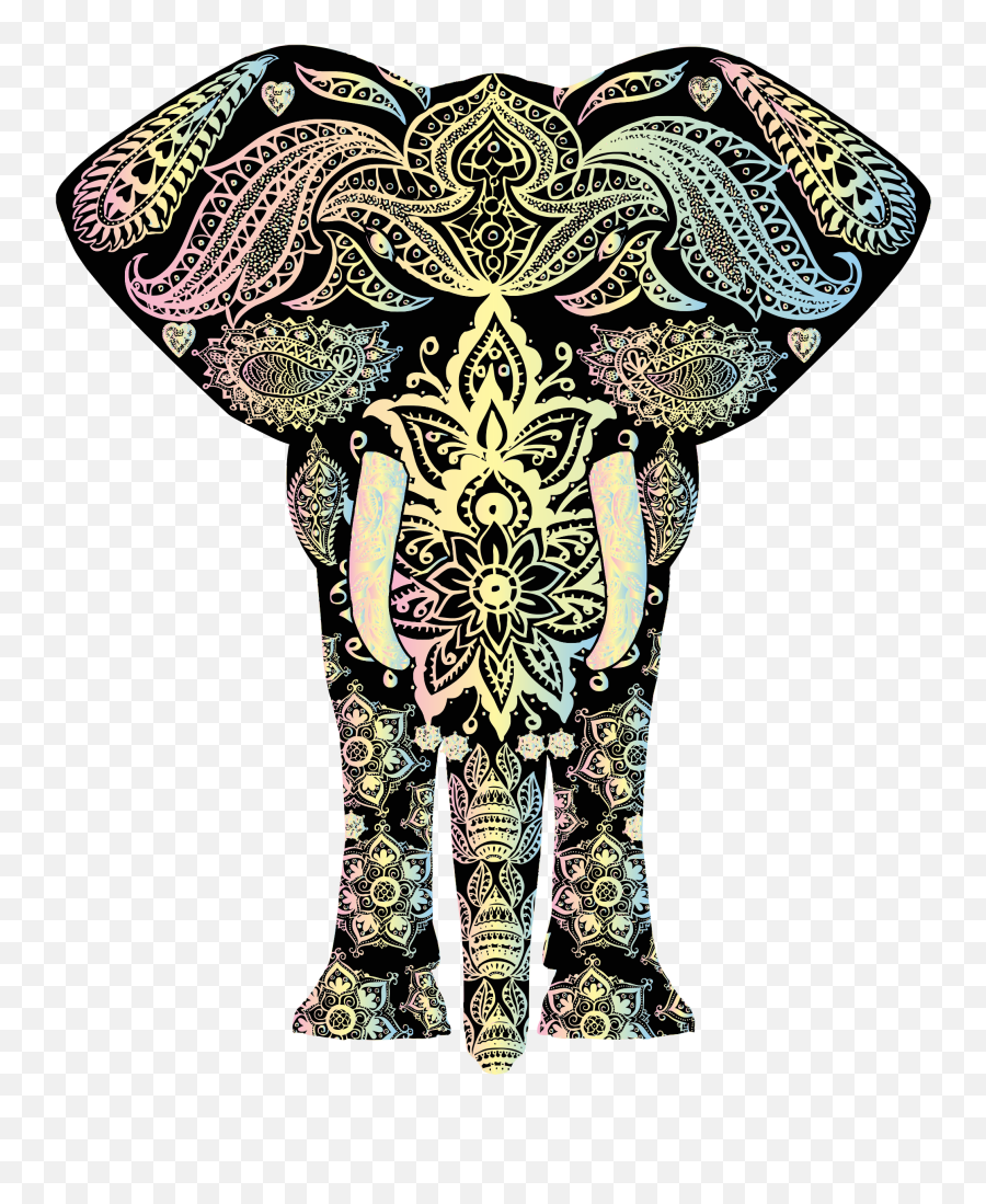 Download Hd Tribal Elephant Png Transparent Stock - Black And White Asian Elephant,Elephant Png