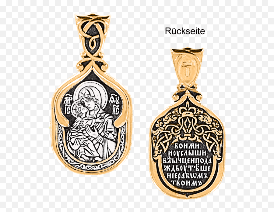 Orthodox Icon Pendant In Gold - Plated Silver Solid Png,Russian Modern Orthodox Icon