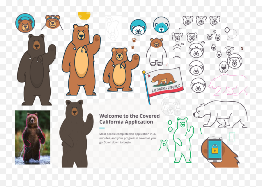 Visual Design System - Grizzly Bear Standing Png,California Bear Png