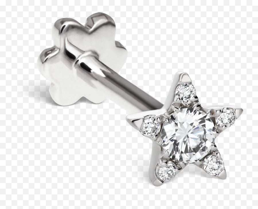 45mm Diamond Star Threaded Stud Maria Tash - Maria Tash Diamond Solitaire Star Threaded Stud Earring Png,Sword Of The Stars Flashing Icon