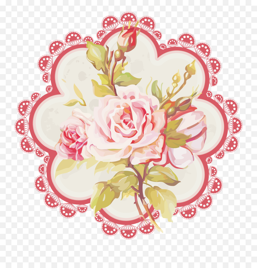 Romantic Pink Flower Border Png Photo Mart - La Multi Ani Card,Flower Border Png