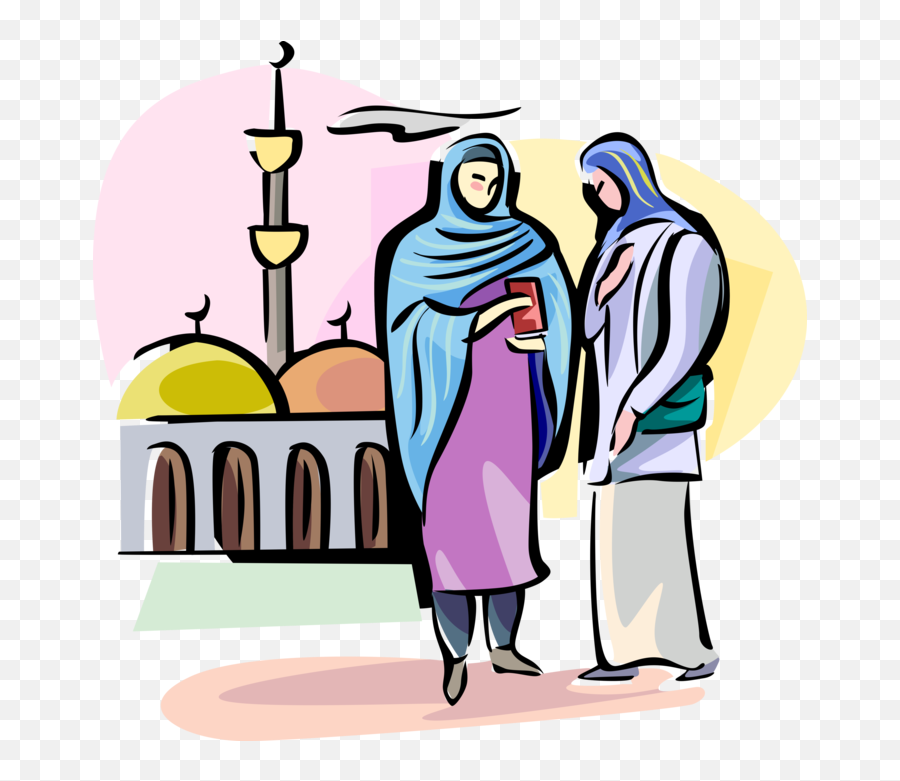 Vector Illustration Of Arab Women Wear Hijab Veil - Hijab Clip Art Png,Veil Png