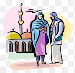 Vector Illustration Of Arab Women Wear Hijab Veil - Hijab Clip Art Png,Veil Png