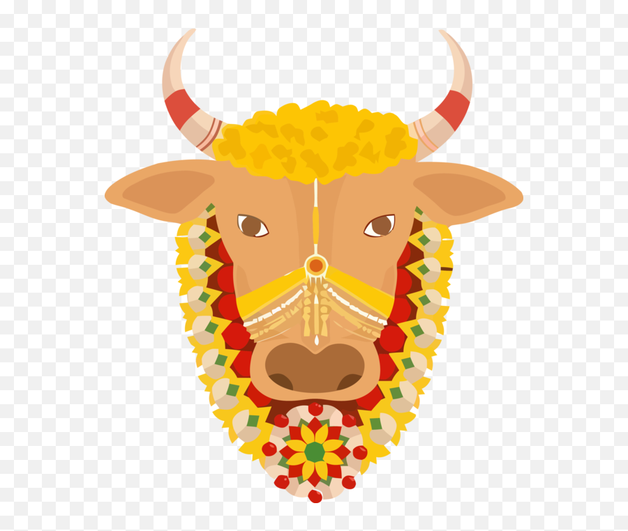 Bovine Bull Snout For Thai Pongal - Pongal Cow Vector Png,Bull Transparent