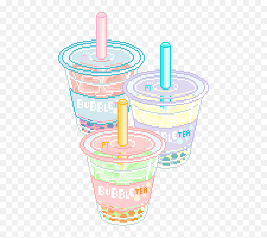 Transparent Background Bubble Tea Discovered By Bean Cute - Aesthetic Kawaii Bubble Tea Png,Bubbles Transparent Background