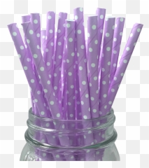Mini Lavender With White Polka Dot 25pc Paper Straws - Lanterns And More Drinking Straw Png,White Polka Dots Png