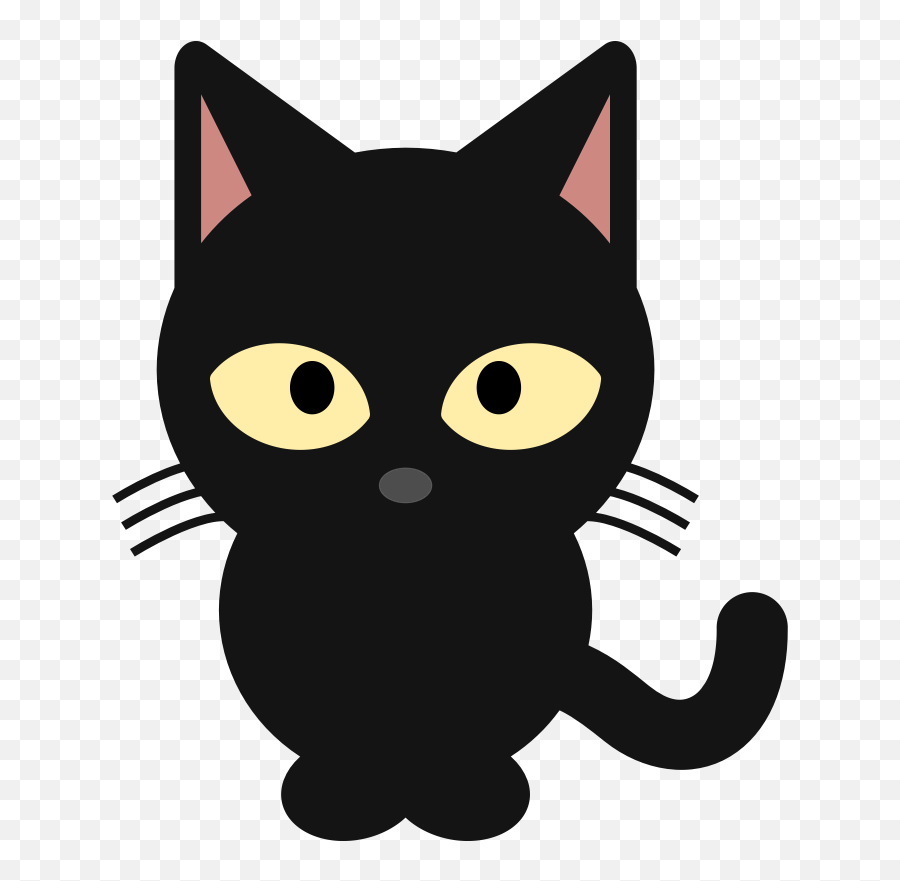 Black Cat Clipart Transparent Cartoon - Transparent Background Cartoon Cat Png,Cat Clipart Transparent