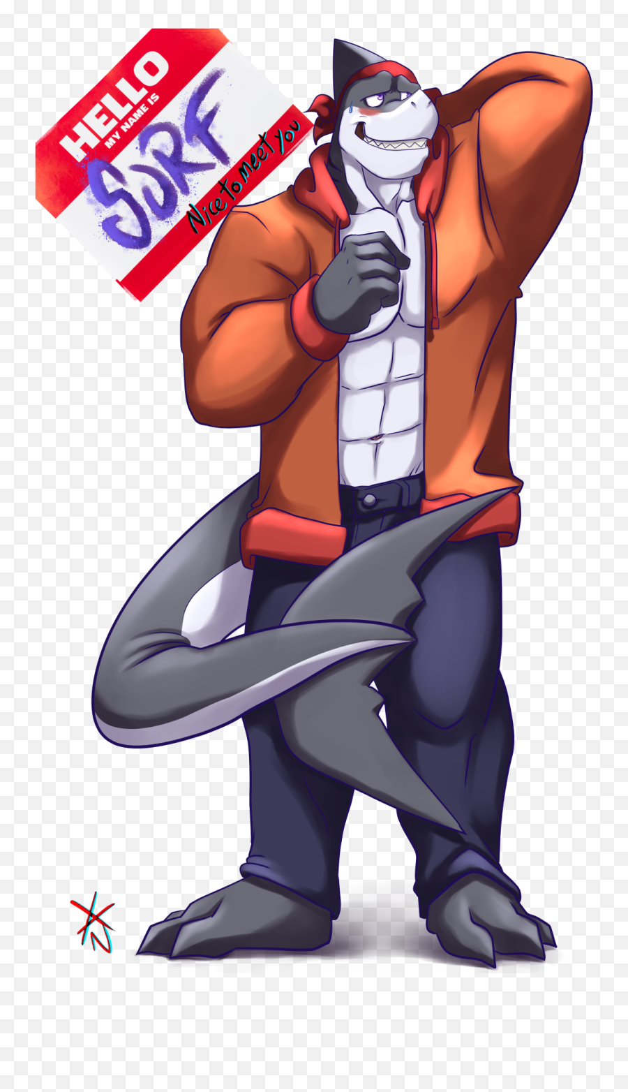Hello My Name Is Surf By Vandroiy - Fur Affinity Dot Net Fictional Character Png,Hello My Name Is Transparent
