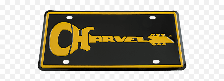 099 - 2758100 Black U0026 Yellow Charvel Guitar Logo License Plate Charvel Guitar Logo Png,Marshall Amp Logo