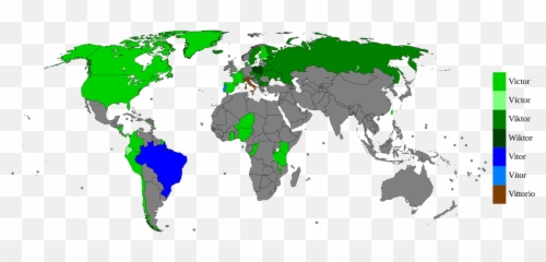 Popularity Of Name Victor - Continents The World png