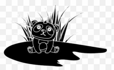 Flat Icon Cartoon Panda Black Filled Graphic By - Dot png