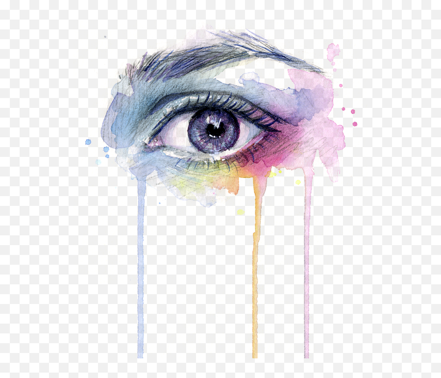 Download Dripping Drawing Eye - Eye Painting Png Image With Watercolor Painting Of Eye,Dripping Paint Png