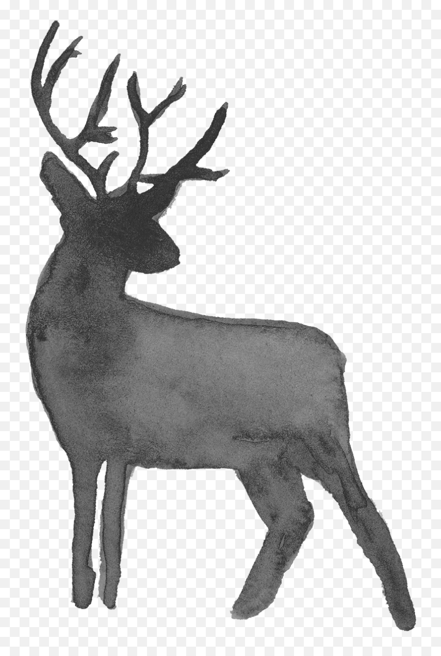 6 Watercolor Deer Silhouette Png Transparent Onlygfxcom - Transparent Background Deer Silhouette Png,Caribou Png