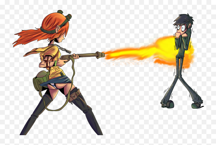 Flame Thrower Png - Anime Girl Falmetherower,Flamethrower Png
