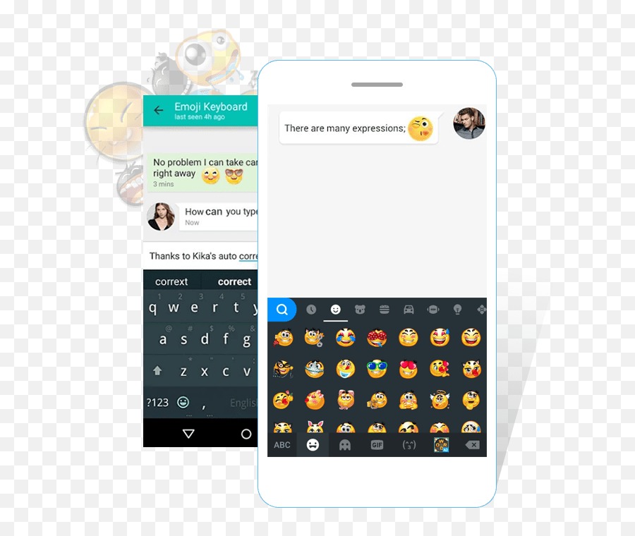 Kika Android Keyboard App - Free Keyboard Themes Emoji Kika App Png,Emoji Faces Png