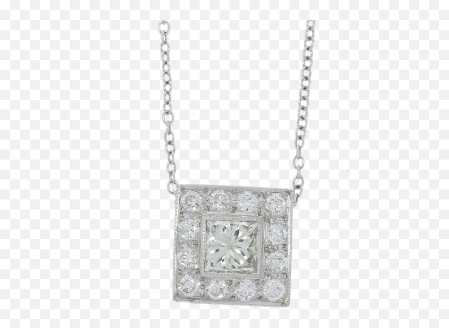 Download 18ct White Gold Square Design Diamond Pendant - Collana Perle Mimi Prezzo Png,Gold Square Png