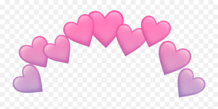 Heart Crown Head Pink Cute Tumblr Kawaii Purple Emoji - Heart Around Head Png,Purple Emoji Png