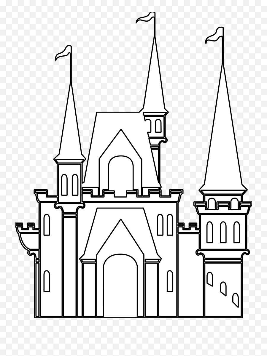 Free Clip Art Of Disney Castle Clipart - Black And White Castle Png,Disney Castle Png