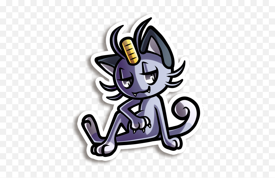 Download Alolan Meowth Vinyl Sticker - Cartoon Png,Meowth Png