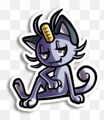 Download Alolan Meowth Vinyl Sticker - Cartoon Png,Meowth Png