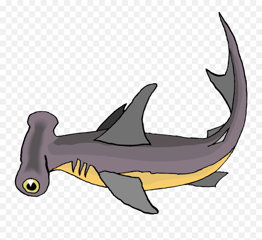 Cute Cartoon Hammerhead Sharks Clipart - Hammerhead Shark Pics Free Png,Hammerhead Shark Png
